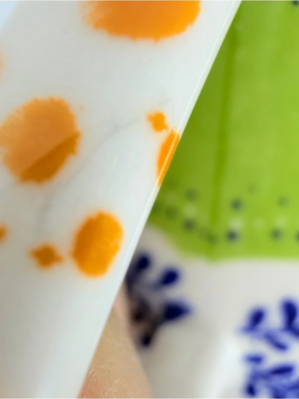 Anthropologie Comedy of Manners Blue Green Scalloped Paint Splatter Coffee Mug
